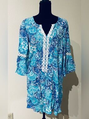 Lilly Pulitzer Blue & Turquoise Printed Mini Dress